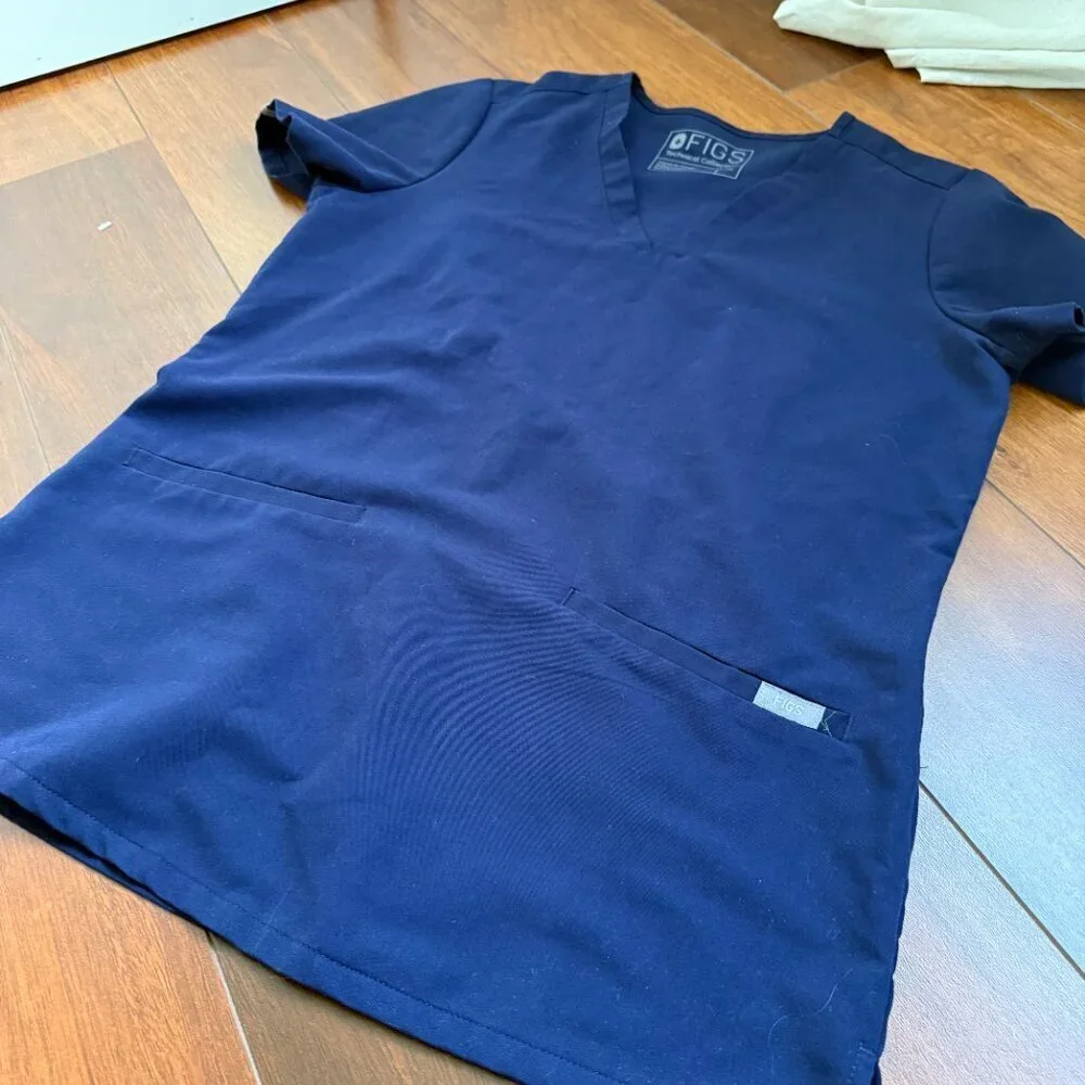 Figs Navy Scrub Top Womens XS - Picture 3 of 3